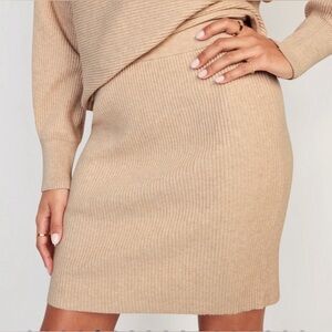 Old Navy High-Waisted Ribbed Mini Skirt Neutral Nude Women’s Size XXL Cotton NWT
